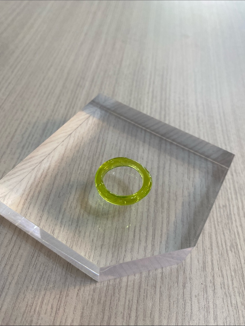 Neon Lime  Ring - Chunky Resin Band